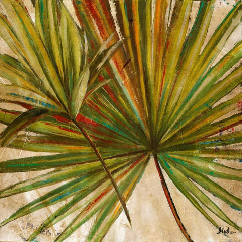 New Palmera Take Two I Black Ornate Wood Framed Art Print with Double Matting by Pinto, Patricia