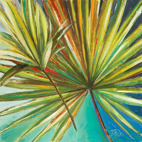 New Palmera I White Modern Wood Framed Art Print with Double Matting by Pinto, Patricia