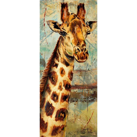 New Safari on Teal I White Modern Wood Framed Art Print by Pinto, Patricia