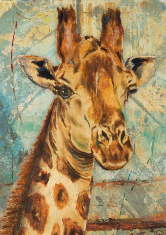 New Safari Rectangle I White Modern Wood Framed Art Print with Double Matting by Pinto, Patricia