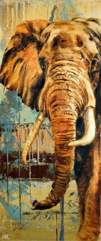 New Safari on Teal II White Modern Wood Framed Art Print with Double Matting by Pinto, Patricia