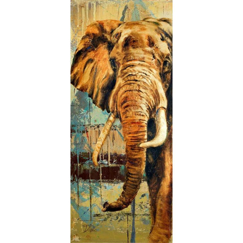 New Safari on Teal II Black Modern Wood Framed Art Print with Double Matting by Pinto, Patricia