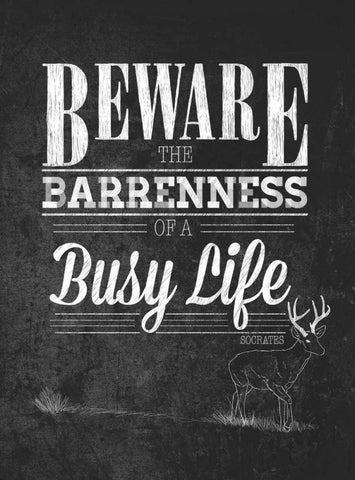 Beware with Border Black Ornate Wood Framed Art Print with Double Matting by Sundance Studio