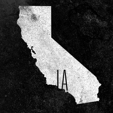 LA Chalk with Border Gold Ornate Wood Framed Art Print with Double Matting by Sundance Studio