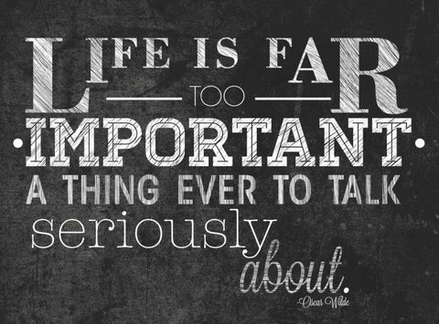 Life is Important with Border Black Ornate Wood Framed Art Print with Double Matting by Sundance Studio