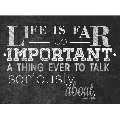 Life is Important with Border Black Modern Wood Framed Art Print by Sundance Studio