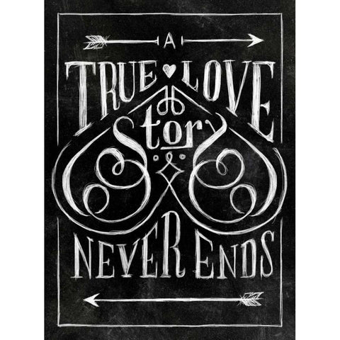 True Love with Border White Modern Wood Framed Art Print by Sundance Studio