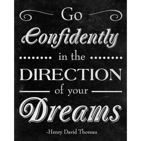 Direction of your Dreams Black Modern Wood Framed Art Print by SD Graphics Studio