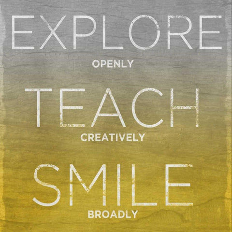 Explore Teach Smile Black Modern Wood Framed Art Print by Sundance Studio
