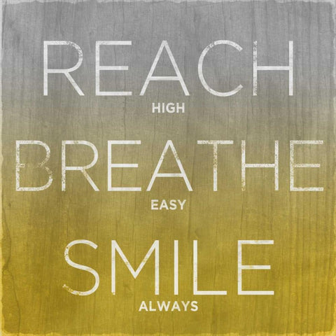 Reach Breathe Smile White Modern Wood Framed Art Print with Double Matting by Sundance Studio