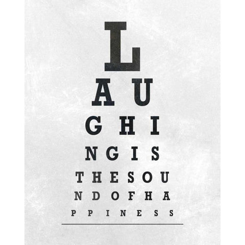 Eye Chart Typography II White Modern Wood Framed Art Print by SD Graphics Studio
