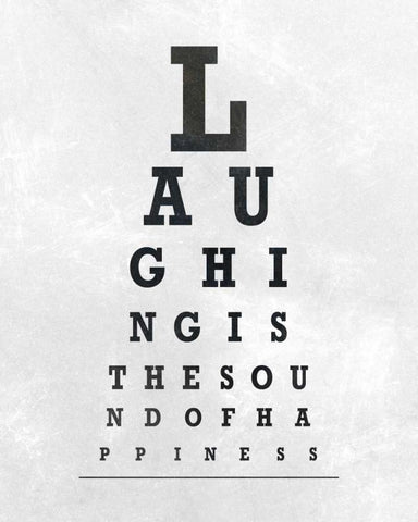 Eye Chart Typography II Black Ornate Wood Framed Art Print with Double Matting by SD Graphics Studio