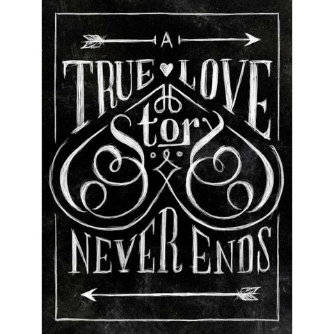 True Love Black Modern Wood Framed Art Print with Double Matting by SD Graphics Studio
