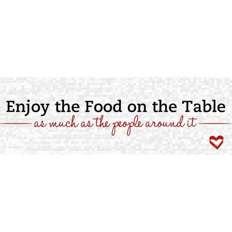 Enjoy the Food Black Modern Wood Framed Art Print by SD Graphics Studio