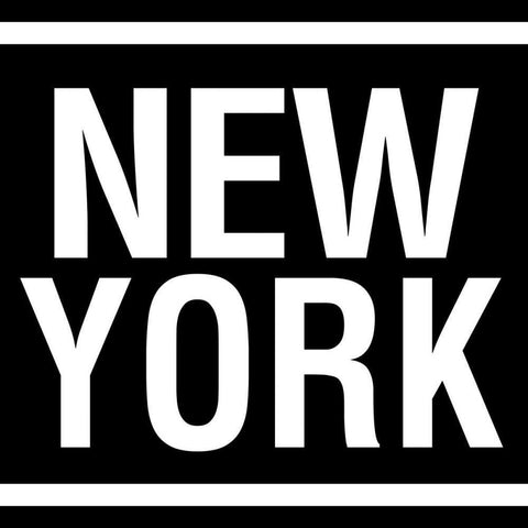 New York Square Black Ornate Wood Framed Art Print with Double Matting by SD Graphics Studio