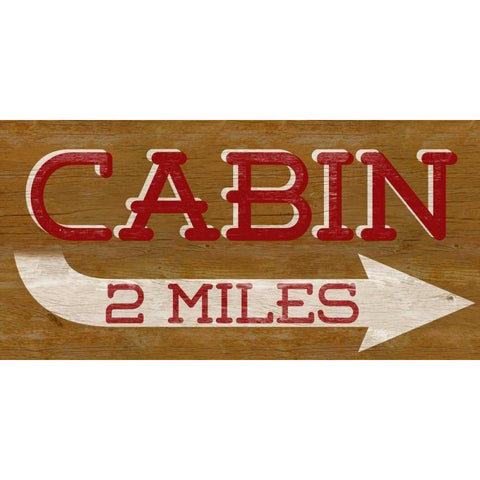 Cabin Sign Black Modern Wood Framed Art Print with Double Matting by SD Graphics Studio