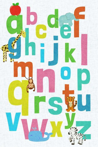 Alphabet Black Ornate Wood Framed Art Print with Double Matting by SD Graphics Studio