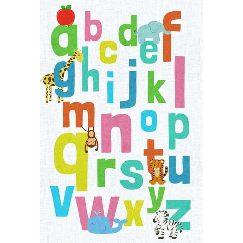 Alphabet Black Modern Wood Framed Art Print with Double Matting by SD Graphics Studio