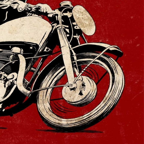 Cycle Front White Modern Wood Framed Art Print with Double Matting by SD Graphics Studio