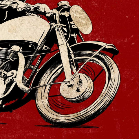 Cycle Front Black Modern Wood Framed Art Print with Double Matting by SD Graphics Studio