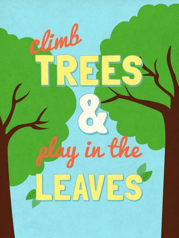 Climb Trees White Modern Wood Framed Art Print with Double Matting by SD Graphics Studio