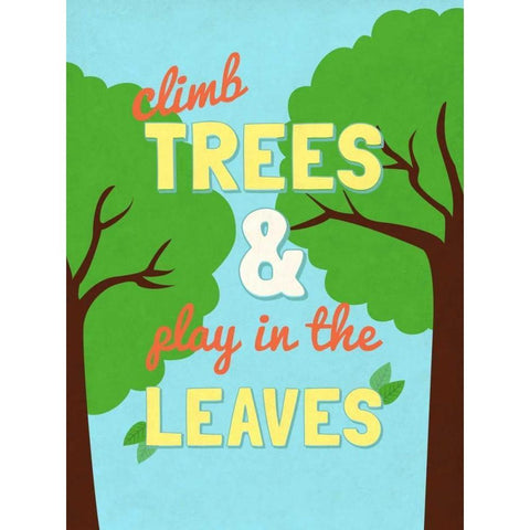 Climb Trees Black Modern Wood Framed Art Print with Double Matting by SD Graphics Studio