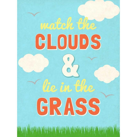 Watch the Clouds Black Modern Wood Framed Art Print with Double Matting by SD Graphics Studio