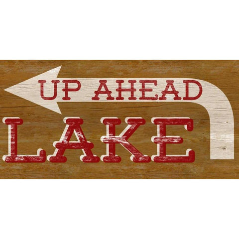 Lake Sign White Modern Wood Framed Art Print by SD Graphics Studio