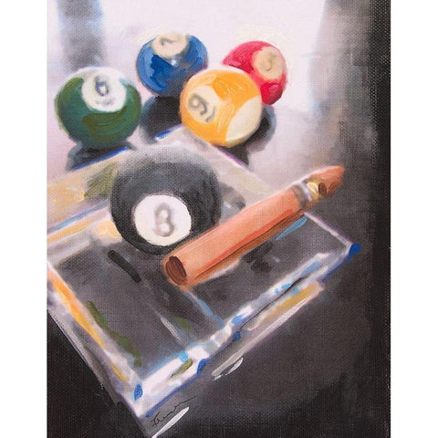 Game Night II Black Modern Wood Framed Art Print with Double Matting by French-Roussia, Heather A.
