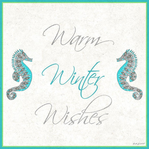Winter Wishes Square White Modern Wood Framed Art Print by Biscardi, Nicholas