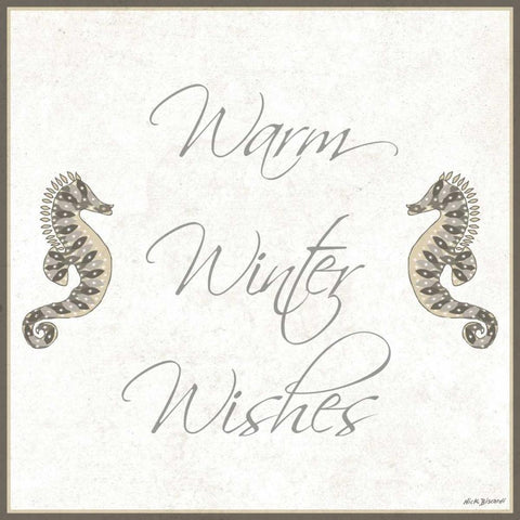 Silver Coast Christmas Square III Black Ornate Wood Framed Art Print with Double Matting by Biscardi, Nicholas