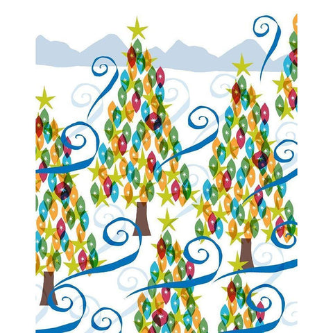 Holiday Times Pattern I Black Modern Wood Framed Art Print with Double Matting by Biscardi, Nicholas