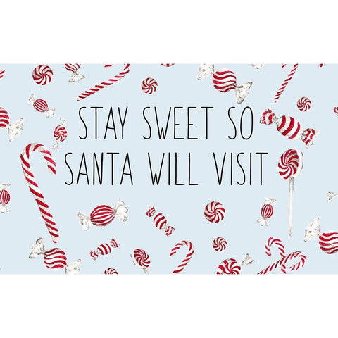 Stay Sweet So Santa Will Visit Black Modern Wood Framed Art Print with Double Matting by Medley, Elizabeth