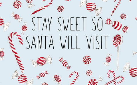 Stay Sweet So Santa Will Visit Black Ornate Wood Framed Art Print with Double Matting by Medley, Elizabeth