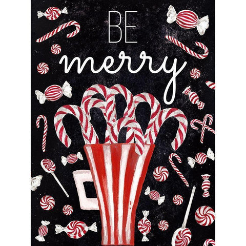 Peppermint Candy Cane Wishes White Modern Wood Framed Art Print by Medley, Elizabeth