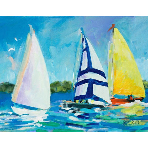 The Regatta Gold Ornate Wood Framed Art Print with Double Matting by Slivka, Jane