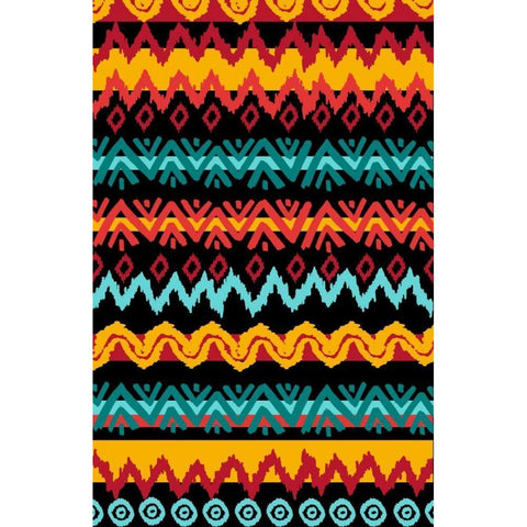 Navajo Mission Teal Black Modern Wood Framed Art Print with Double Matting by Biscardi, Nicholas