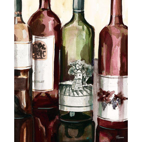 Auburn Wine Collection II White Modern Wood Framed Art Print by French-Roussia, Heather A.