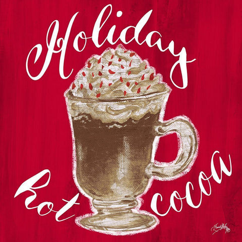 Holiday Hot Cocoa Black Ornate Wood Framed Art Print with Double Matting by Medley, Elizabeth