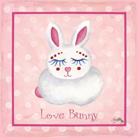 Bunny Border White Modern Wood Framed Art Print with Double Matting by Medley, Elizabeth