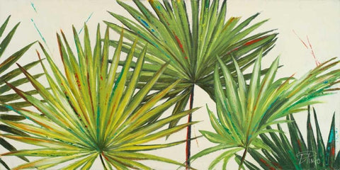 Arte Verde II White Modern Wood Framed Art Print with Double Matting by Pinto, Patricia