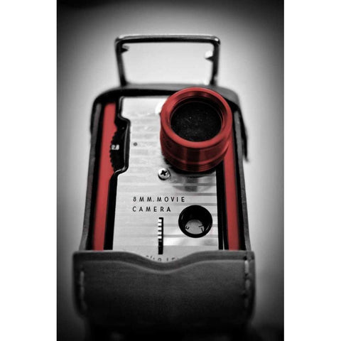 Red Camera Black Modern Wood Framed Art Print by Peck, Gail