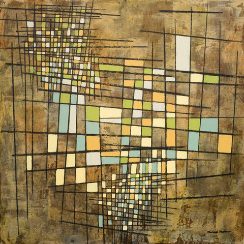 Fractal II Black Modern Wood Framed Art Print with Double Matting by Marcon, Michael