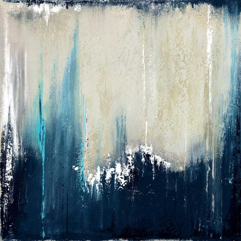 Blue Illusion I Black Modern Wood Framed Art Print by Pinto, Patricia