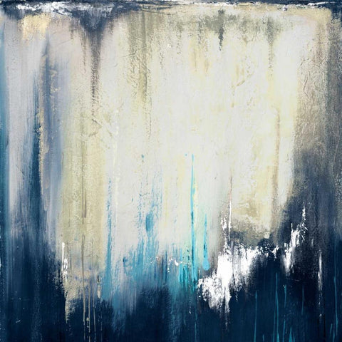 Blue Illusion II Black Modern Wood Framed Art Print with Double Matting by Pinto, Patricia