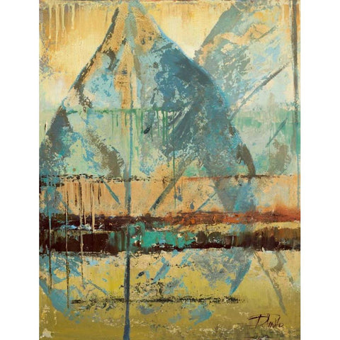 Rain Leaves I Gold Ornate Wood Framed Art Print with Double Matting by Pinto, Patricia