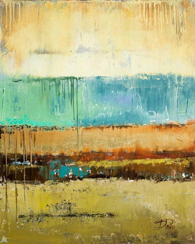 Rain I Black Ornate Wood Framed Art Print with Double Matting by Pinto, Patricia