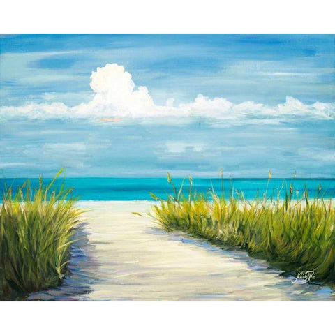 Beach Scene I Gold Ornate Wood Framed Art Print with Double Matting by DeRice, Julie