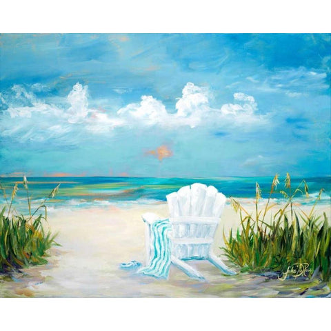 Beach Scene II White Modern Wood Framed Art Print by DeRice, Julie