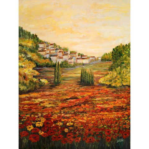 Tuscany Scene White Modern Wood Framed Art Print by DeRice, Julie